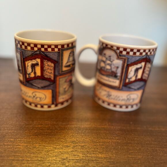 Two Lang and Wise VTG Susan Winget Signboards Apothecary Coffee Mugs Cups 1998 - Picture 4 of 9